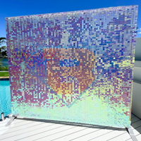36 panneaux de fond mural carrés à paillettes scintillantes, décoration murale brillante pour mariage, fête, anniversaire, fiançailles, Thanksgiving, Pâques