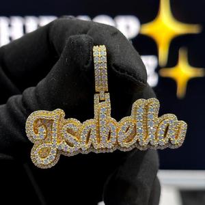 Custom Isabella <b>Name</b> Pendant 925 Sterling <b>Silver</b> VVS Moissanite Gold Plated Hip Hop Style Unisex Iced Out <b>Necklace</b> Charm - Product Image 5