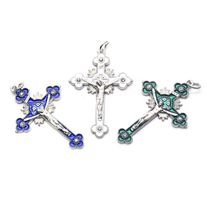 10개/세트 합금 교회 십자가 예수 종교 가톨릭 십자가 펜던트 - Product Image 6