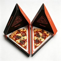 Boîte à pizza triangulaire pliable en carton ondulé biodégradable personnalisée pour la restauration et les restaurants