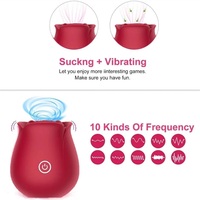 Hochwertiges Dropshipping Leistungsstarker Rosenform-Saugnapf-Klitorisstimulator Rosen-Vibrator Sexspielzeug für Frauen Juguete Sexual