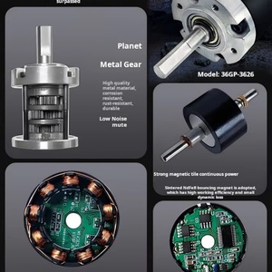 มอเตอร์ไร้แปรงถ่านขนาดเล็ก 36 มม. แรงบิดสูง 12V/24V ความเร็ว 8-1154 รอบต่อนาที แม่เหล็กถาวร - Product Image 5