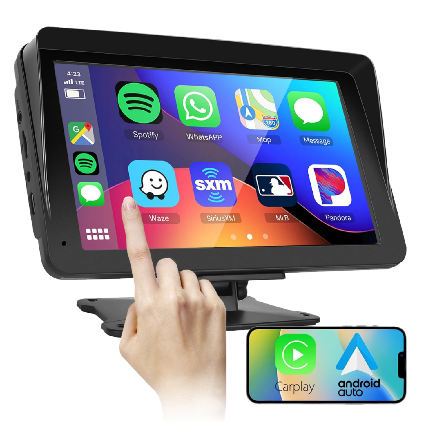 Carplay сенсорный экран 7 дюймов Android Auto FM AUX WIFI Blue Tooth Call SIRI Голосовое управление GPS навигация для транспортных средств