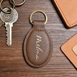 Porte-clés personnalisé en cuir véritable vintage avec mousqueton en acier inoxydable, style dessin animé, pour la maison et la voiture, souvenir nostalgique - Product Image 6