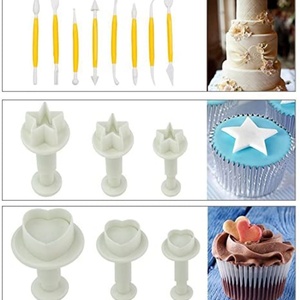 Outils de pâtisserie : Kit de décoration de gâteaux en fondant et sucre, 14 ensembles (46 pièces), comprenant des moules à biscuits et des emporte-pièces à piston pour glaçage - Product Image 3