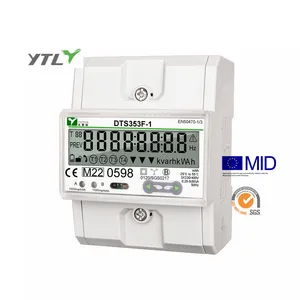 YTL DTS353F 80A DIN Rail มิเตอร์ไฟฟ้าสี่พับช่อง CE อนุมัติ PV Energy