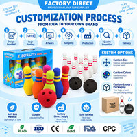 Jeu de bowling écologique pour enfants, garçons et filles, avec quilles en mousse souple, pour une interaction parent-enfant, à l'intérieur et à l'extérieur, pour les fêtes de famille