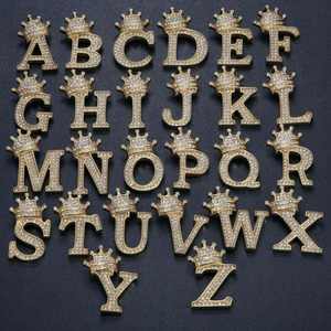 Collar con Colgante de Letras del Alfabeto en Acero Inoxidable 316L, con Circonitas, Baño de Oro de 18K, Estilo Hip Hop, 26 Letras Iniciales Mayúsculas - Product Image 1