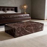 Table basse en marbre Rosa Levanto, pierre naturelle de luxe moderne, best-seller du Guangdong, pour salon et mobilier de maison