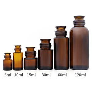 Alta calidad, 5ml, 15ml, 30ml, 60ml, 120ml, tarro vacío de ámbar de boca ancha, botella de reactivo de vidrio químico de laboratorio, botella de cápsula de vidrio - Product Image 2