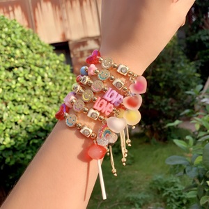 LS-L3561 Popolare Braccialetto con Sorriso in Zirconia Cubica, Grazioso Braccialetto a Stella per l'Estate, Braccialetti Arcobaleno - Product Image 2