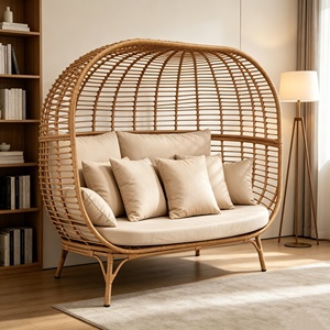 Canapé d'extérieur moderne <span class=keywords><strong>en</strong></span> rotin tressé, résistant à l'eau et aux UV, idéal <span class=keywords><strong>pour</strong></span> jardin, patio, villa, balcon - Vente <span class=keywords><strong>en</strong></span> gros directe usine - Product Image 2