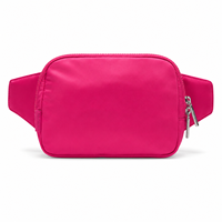 Sac banane unisexe 2L en tissu uni avec fermeture éclair en métal doré, large sangle réglable, imperméable, pour le sport – Expédition depuis l'entrepôt américain