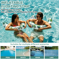Fauteuil flottant gonflable en forme de U à motif feuille tropicale, transat de piscine portable, hamac aquatique pour adultes