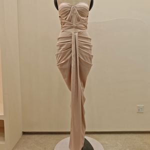 Elegante vestido de baile de mujer vestido de graduación Sexy cuello en V profundo sin mangas espalda descubierta alto Split Color sólido hasta el suelo - Product Image 1