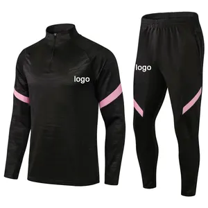 2023 Custom Man Voetbal Trainingspak Top Thaise Kwaliteit Zwarte Voetbalkleding Trainingspak