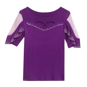 Camisa de Mujer de Verano, Nueva, Original, Exquisita, con Pedrería, Doble Capa de Malla, Volantes, Manga Corta, a la Moda, Combinable con Todo - Product Image 4