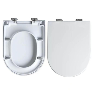 Couvre-siège de toilette en plastique PP blanc robuste, fermeture douce et silencieuse, couvercle <span class=keywords><strong>WC</strong></span> universel <span class=keywords><strong>pour</strong></span> hôtel moderne, appartement, projet - Product Image 6