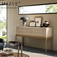 Console d'entrée moderne de luxe en bois massif, fabriquée à la main, durable, multi-compartiments, avec rangement fonctionnel pour le salon