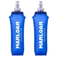 Lot de 2 bouteilles d'eau pliables en TPU, gourde souple de 500 ml pour la course à pied, la randonnée, le cyclisme, sans BPA, bleu