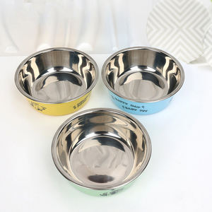Mangkuk makanan hewan peliharaan, mangkuk anjing kucing logam Stainless Steel dapat dilepas untuk makanan air dan kering - Product Image 1