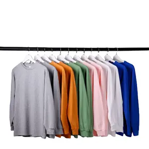 T Shirt Pria Lengan Panjang Katun Musim Semi Musim Gugur T Shirt Pria Kaos Lengan Panjang Leher Bulat Kasual