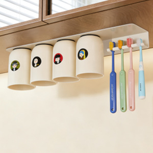 Magnetic <b>Toothbrush</b> <b>Holder</b> With Cup Storage Wall Mounted No Drilling Required For Bathroom Toilet Use - Product Image 1