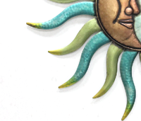 Ornement de salon soleil et étoile visage décoration fer métal tenture murale artisanat