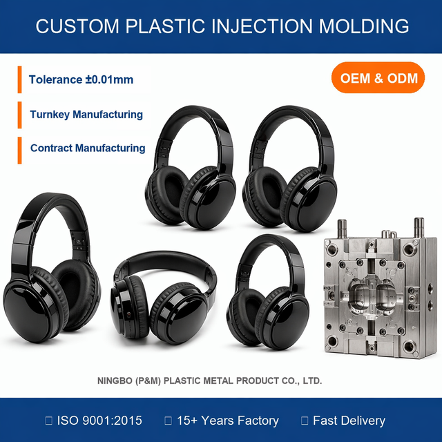 Over Ear Headphone Shell Part Lightweight Acoustic Design Wireless Gaming Headset Plastic Ear Cup Housing Custom Injection Mould