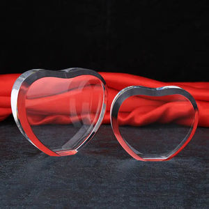 Danh dự của pha lê Trống Tùy Chỉnh rõ ràng Cube K9 hình trái tim cúp khắc món quà cưới - Product Image 2