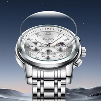 Montre Mark Fairwhale à cadran romain, phase de lune, quartz, pour homme, trois aiguilles, lumineuse, étanche, FW-5058
