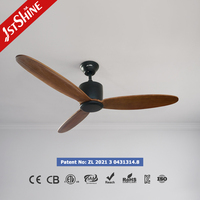 Ventilateur de plafond intelligent 1stshine en bois massif, contemporain, haute efficacité énergétique, commande vocale, décoration intérieure, 6 vitesses, ultra silencieux