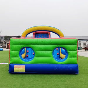 Parcours d'obstacles gonflable géant commercial avec toboggan et mur d'escalade pour parc d'attractions et jeux de défi - Product Image 6