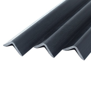 Customized <strong>PVC</strong> Plastic Extrusion 90&deg; <strong>Angle</strong> Profiles with Wood-grain Surface Texture - Product Image 1