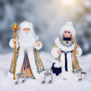 SOTE Exclusif 30CM-50CM Russe Électrique <span class=keywords><strong>Ded</strong></span> <span class=keywords><strong>Moroz</strong></span> et Snegurochka Jouets Ornements De Noël Poupées De Père Noël avec Musique - Product Image 1