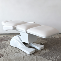 Table de massage électrique portable et pliable pour salon de beauté, 3 moteurs, blanche, pour soins du visage et spa