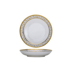 Service <span class=keywords><strong>de</strong></span> table en porcelaine sculptée à la main, style nordique créatif, bord doré, <span class=keywords><strong>8</strong></span>/10 pouces, 100 pièces pour mariage - Product Image 6