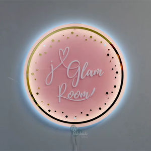 Letrero Comercial Acrílico Redondo Personalizado, Decoración de Pared para Salón, Letrero Retroiluminado LED, Letrero con Logotipo Comercial Acrílico - Product Image 1