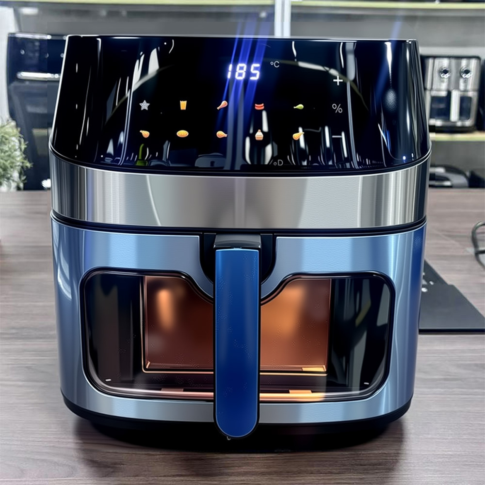 10-Menu Smart Classic Square Digital Air Fryer – 10L Large Capacity with Viewing Window & Touch Control