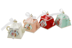4 Colors <strong>Floral</strong> Tea Party Favour Candy Treat Paper <strong>Boxes</strong> Teapot Design Gift Goodie Paper <strong>Boxes</strong> for Wedding Tea Party Decorations - Product Image 4