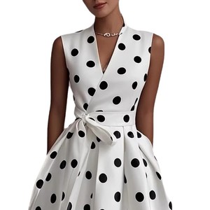 Abiti Senza Maniche a Pois all'Ingrosso da Europa e America, Vestiti Vintage, Abiti da Sera e Abiti da Cerimonia - Product Image 5