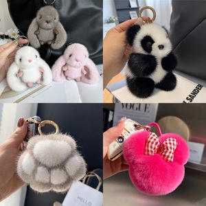 Kawaii Cartoon Bunny Rabbit Plush Keychain Cat Paws Pendant Toys Car Handbag Backpack Purse <b>Charm</b> <b>Keyring</b> Pompom Doll Gift - Product Image 2
