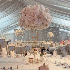 HK-FB074 <b>Artificial</b> Rose Silk Wedding Flower Ball Centerpiece Backdrop Flower Ball Event Table Flower Ball - Product Image 3
