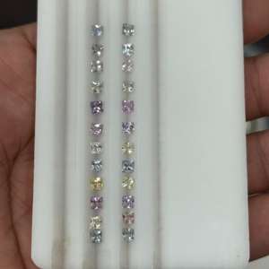 Saphir naturel multi coupe princesse belles couleurs pastel saphirs naturels non chauffés en vrac - Product Image 3