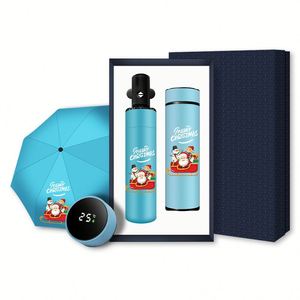 Smart LED Temperature Display Insulated Tumbler Automatic Umbrella <b>Gift</b> Set for Personal Christmas Corporate <b>Gifts</b> - Product Image 6
