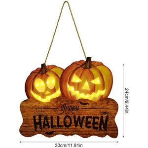 Lámpara de Calabaza Doble para Halloween, Luces LED Colgantes de Pared, Color Cálido, Decoración Festiva para Hogar, Oficina, Hotel, Restaurante - Product Image 2