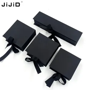 JiJiD Wholesale Rectangle Custom LOGO Black Cardboard Gift Jewelry Bracelet Packaging Box