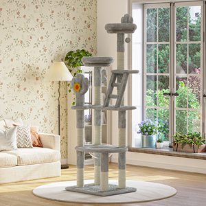 Modern Home Furniture Grade Plush Multi-Level <b>Cat</b> Tower with <b>Cat</b> Cave & <b>Scratching</b> <b>Posts</b> Wear-Resistant <b>for</b> Indoor <b>Cats</b> - Product Image 4