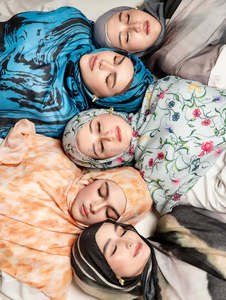Modello stampato vendita calda OEM/bandane etniche 2025 nuovo Lenzing modale Rayon viscosa Hijab per le donne ossidiana grigio - Product Image 6