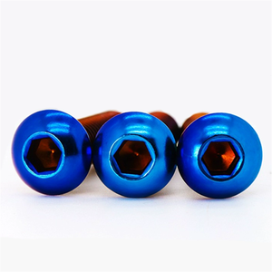 M3 M4 X 8mm 10mm 12mm 16mm 20mm 25mm ISO7380 Rundkopf-Innensechskantschrauben Blau Titanbeschichtet GR5 Schrauben - Product Image 1